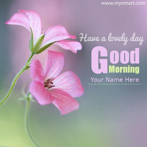 Good Morning Have Lovely Day Greeting with your name