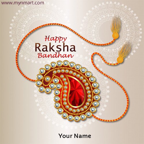 Happy Rakhi Greeting With Rakhi Design 2020