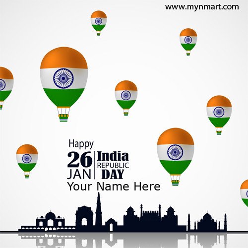 Happy Republic day with balloons