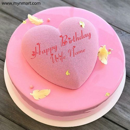 Heart Shape Birthday Cake For Wife