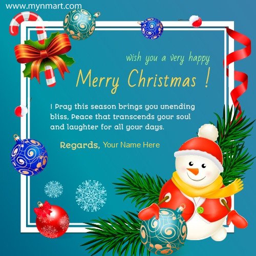 Merry Christmas Greeting Quotes with your name